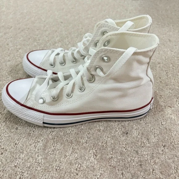 Converse All Star Chuck Taylor Womens 5.5 Shoes White High Top Sneakers - Picture 3 of 10